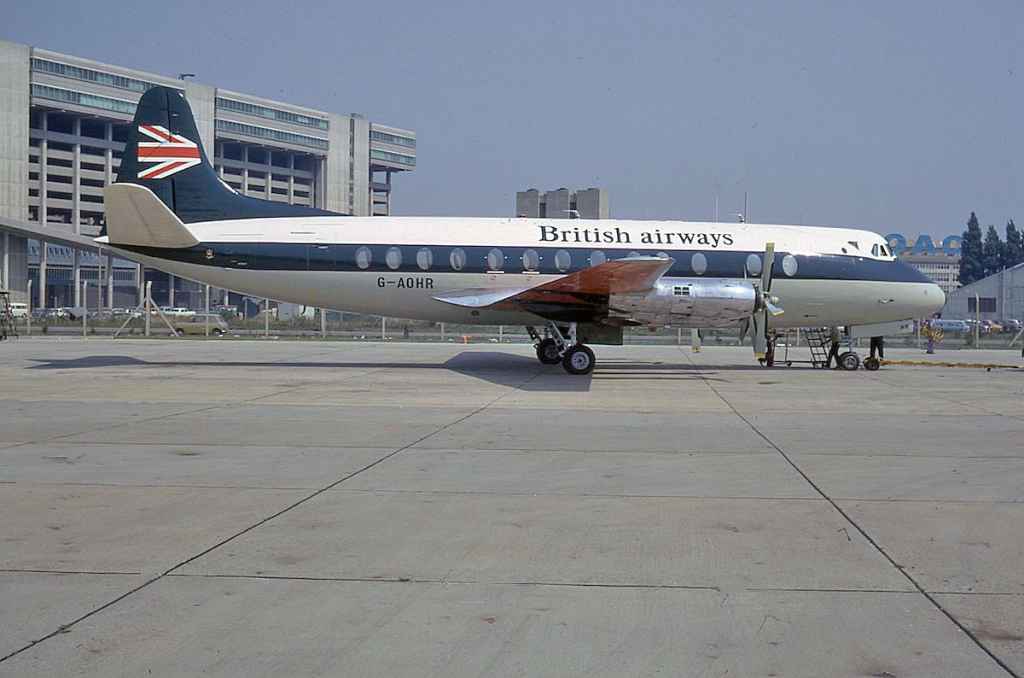 British Airways ex-BEA Viscount G-AOHR Heathrow September 1973