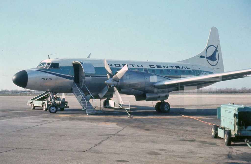 North Central Convair 580 N2728R DTW April 1977.