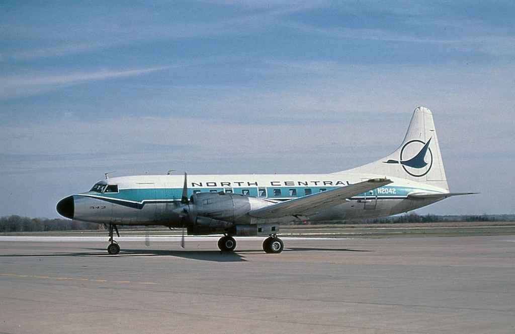 North Central Convair 580 N2042 Detroit circa 1975.