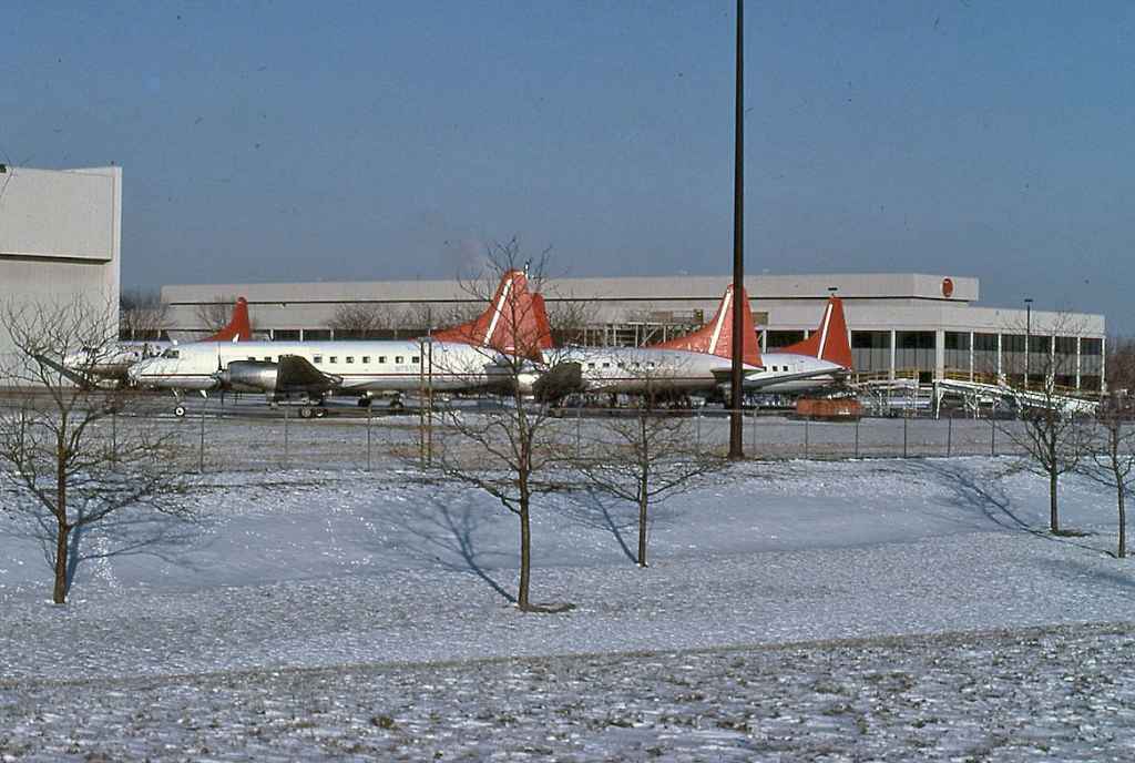 Northwest Convair 580 fleet MSP DEC 1986 at rest during a weekend.